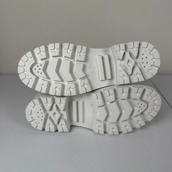 Palladium Pallabase Twill Boots Women's 10 Star White Platform Canvas Zip Up USA - Picture 10 of 11